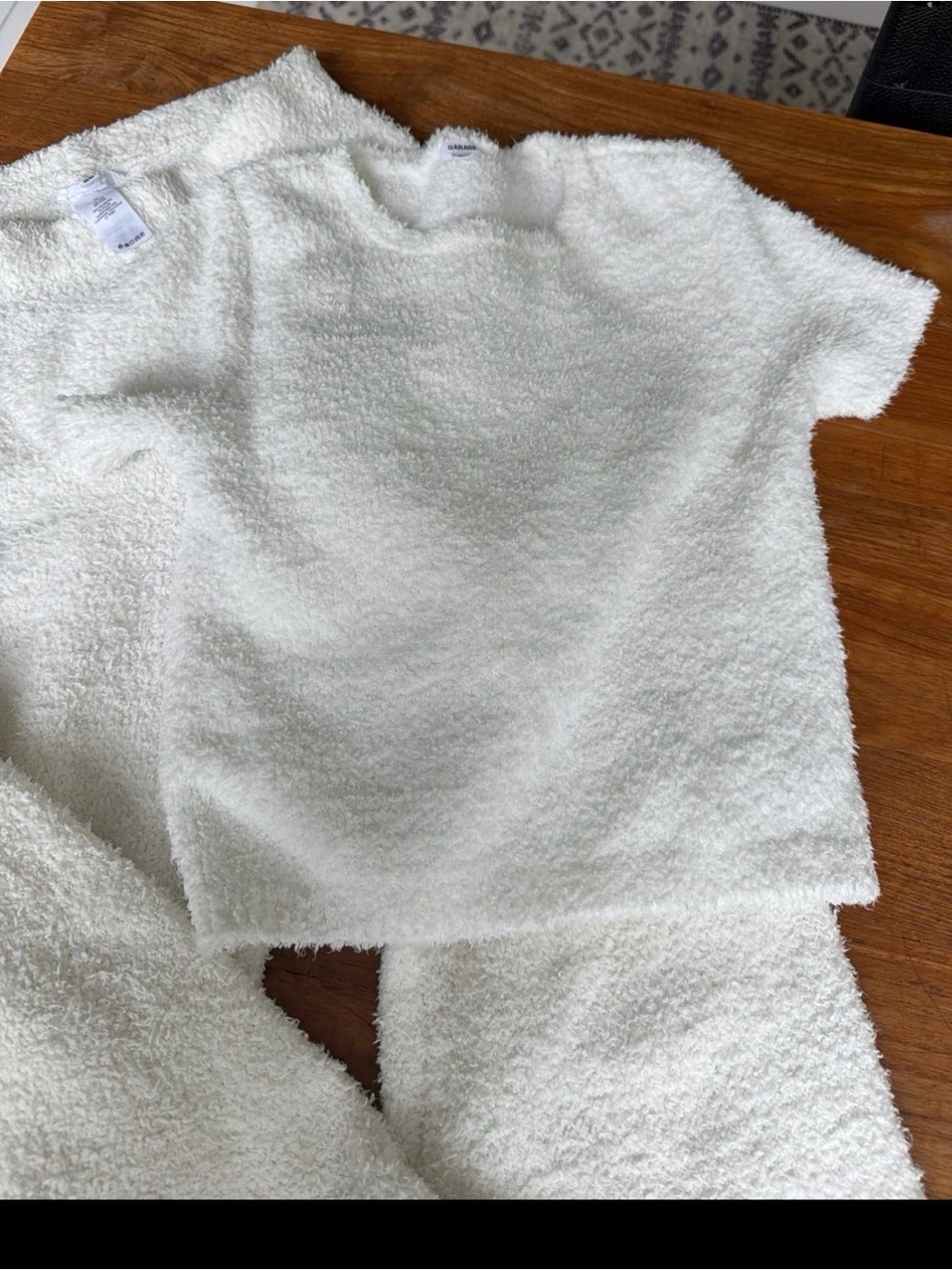 Garage Cream Plush Two-Piece Lounge Set - Picture 2 of 5